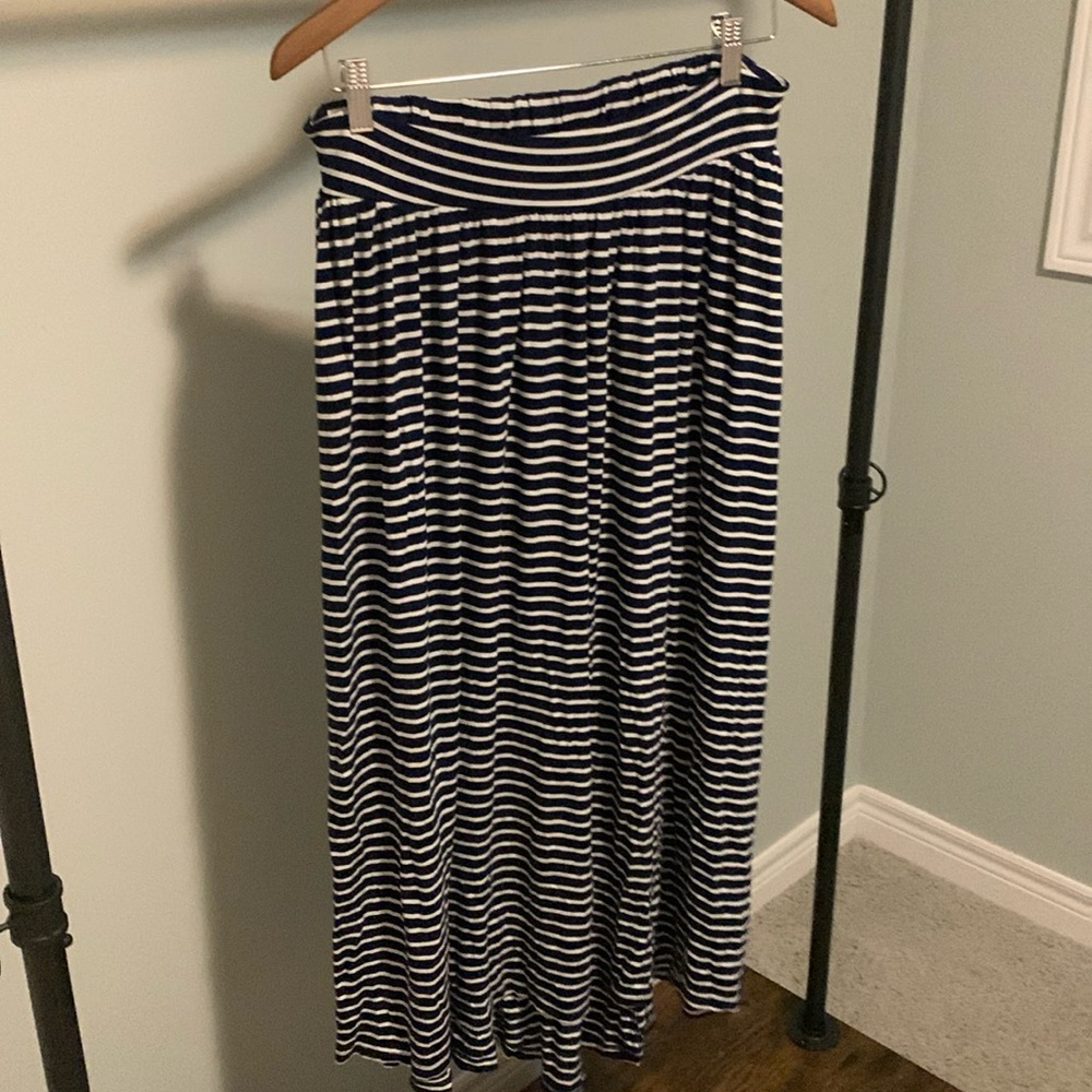Maternity Skirt - Navy & White Stripes, Size XS